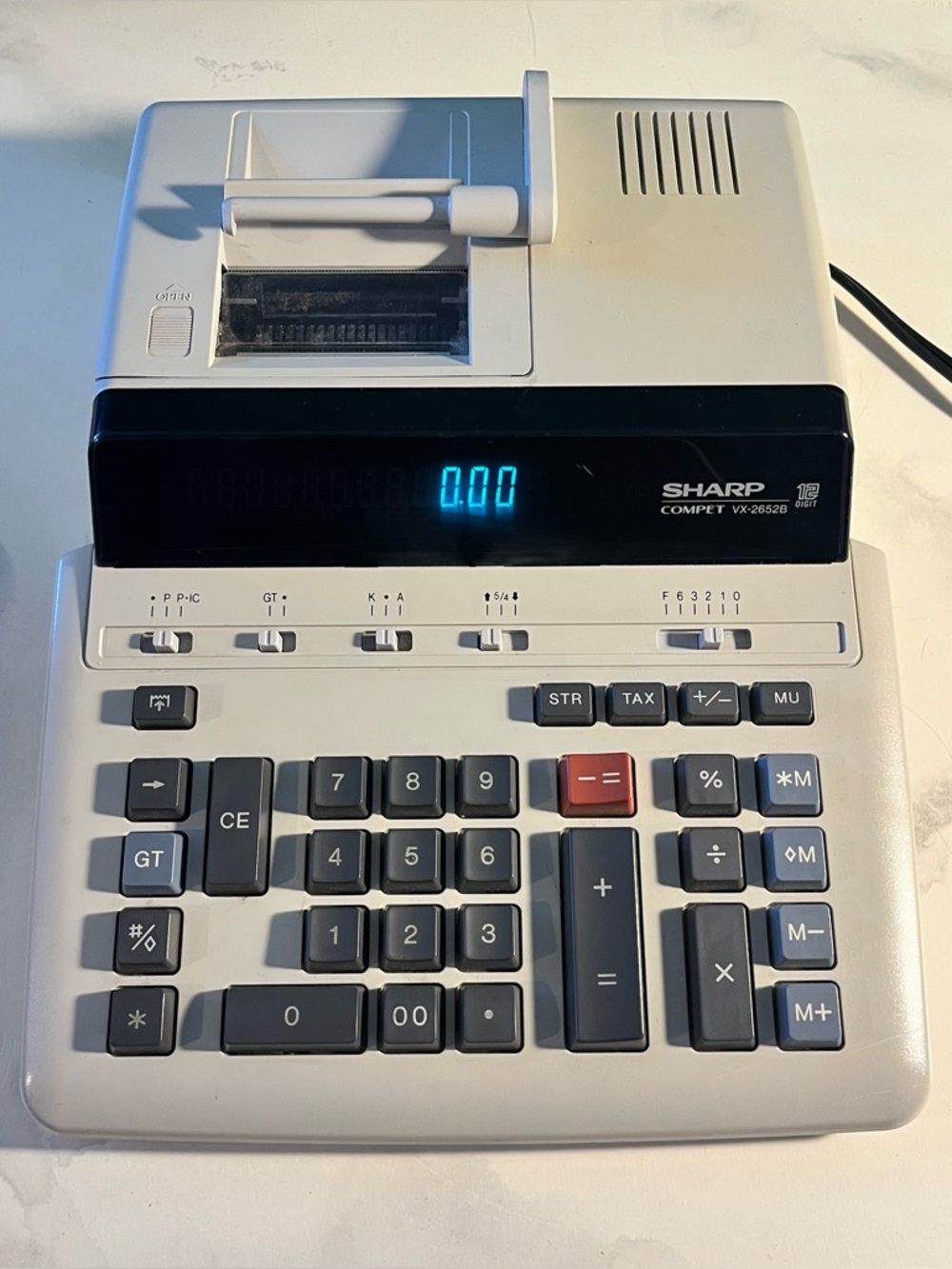 Sharp Compet VX-2652B Printing Calculator 12-Digit Heavy Duty Commercial Office